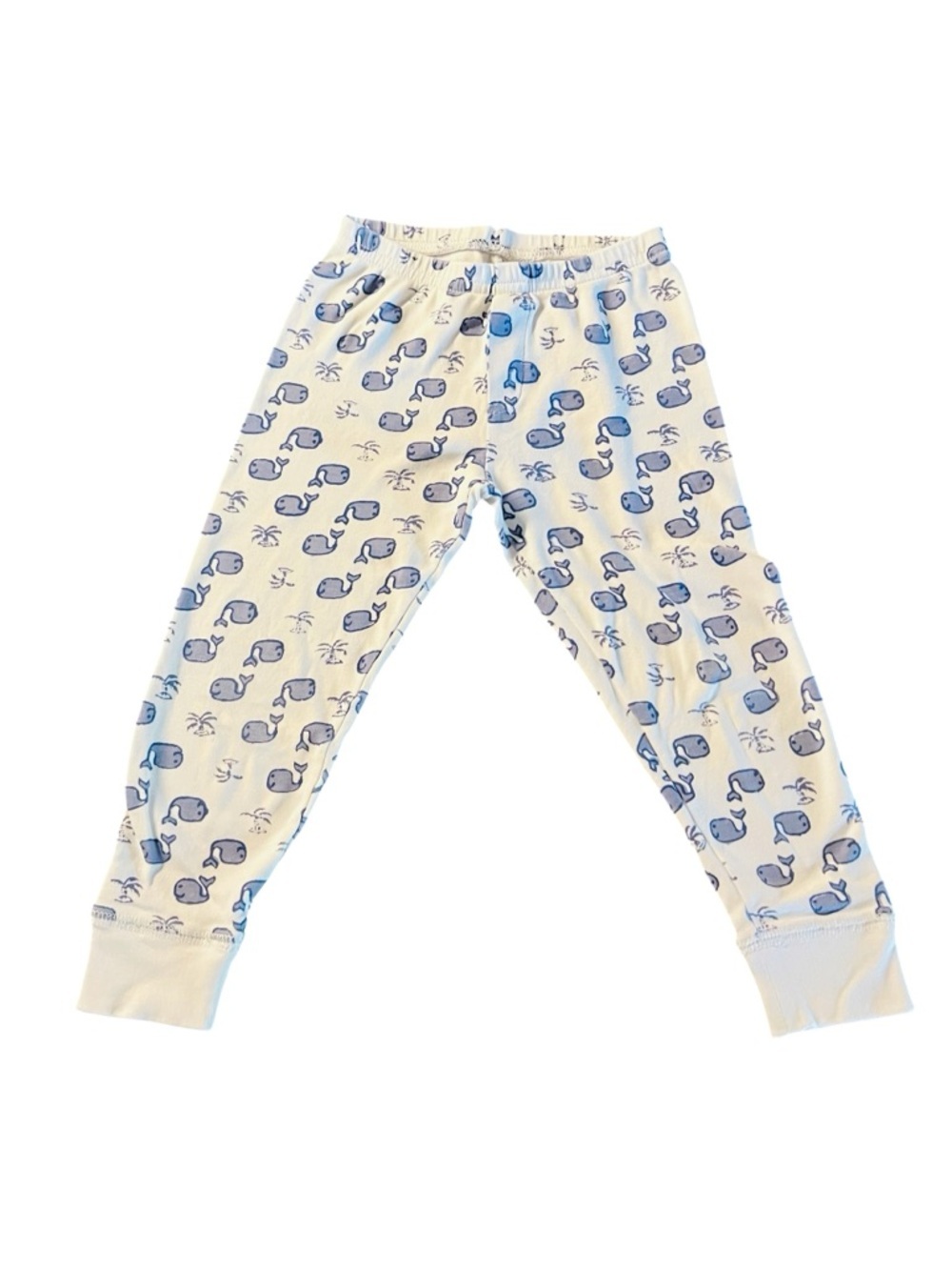 Roberta Roller Rabbit Blue Whale Print Pajama Bottoms on White Boys Size 4